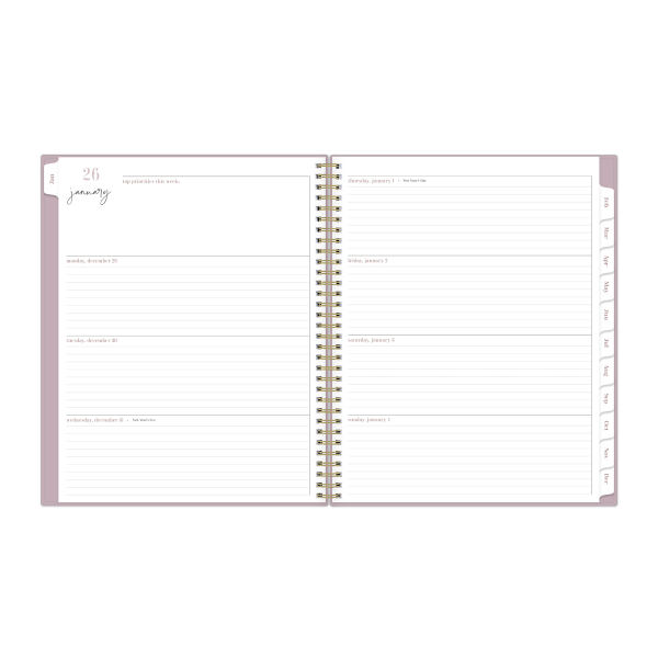 slide 8 of 8, Blue Sky 2026 Blue Sky Belinda Selene Weekly/Monthly Planner, 8-1/2"" x 11"", Light Purple, January To December, 155742, 1 ct