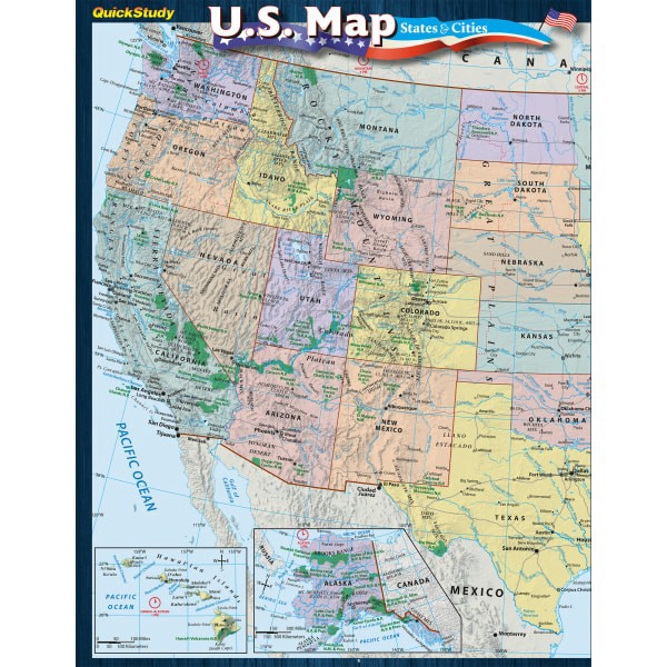slide 1 of 1, QuickStudy Guide, U.S. Map, 1 ct