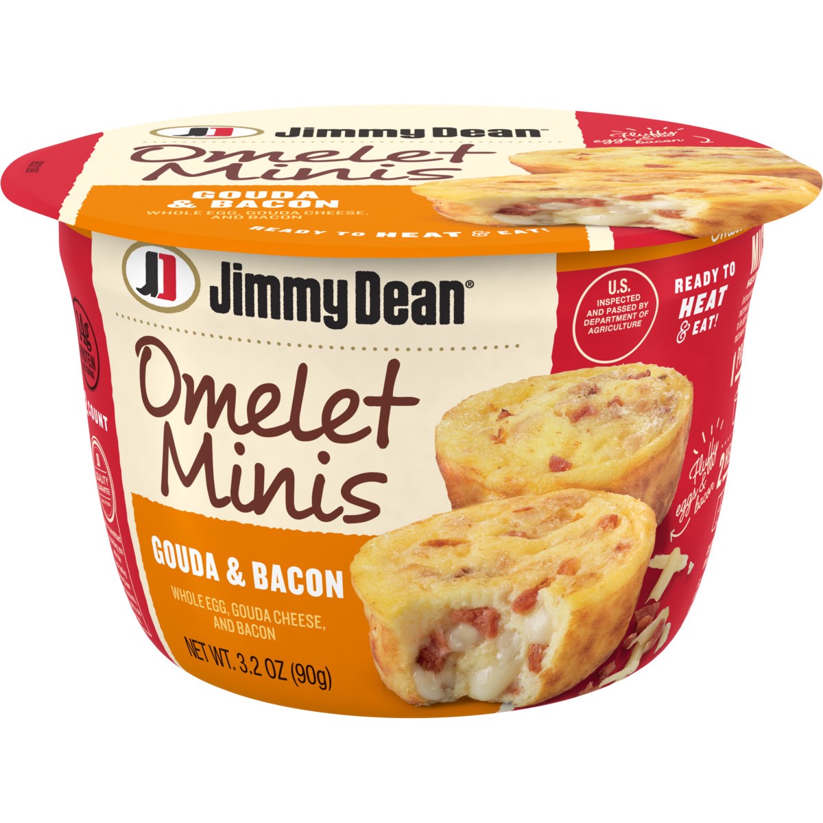 slide 3 of 4, Jimmy Dean Gouda & Bacon Omelet Minis 3.2 oz, 2 Count, 90.72 g