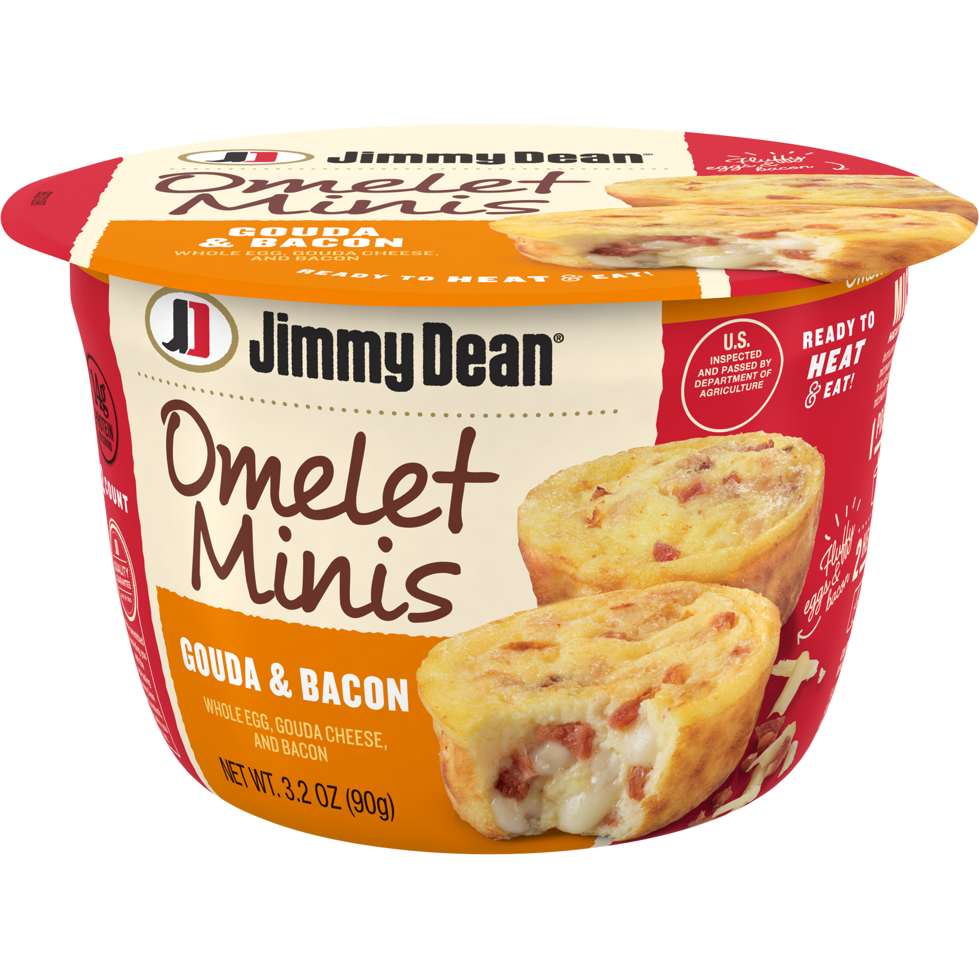 slide 1 of 1, Jimmy Dean Gouda & Bacon Omelet Minis 3.2 oz, 2 Count, 90.72 g