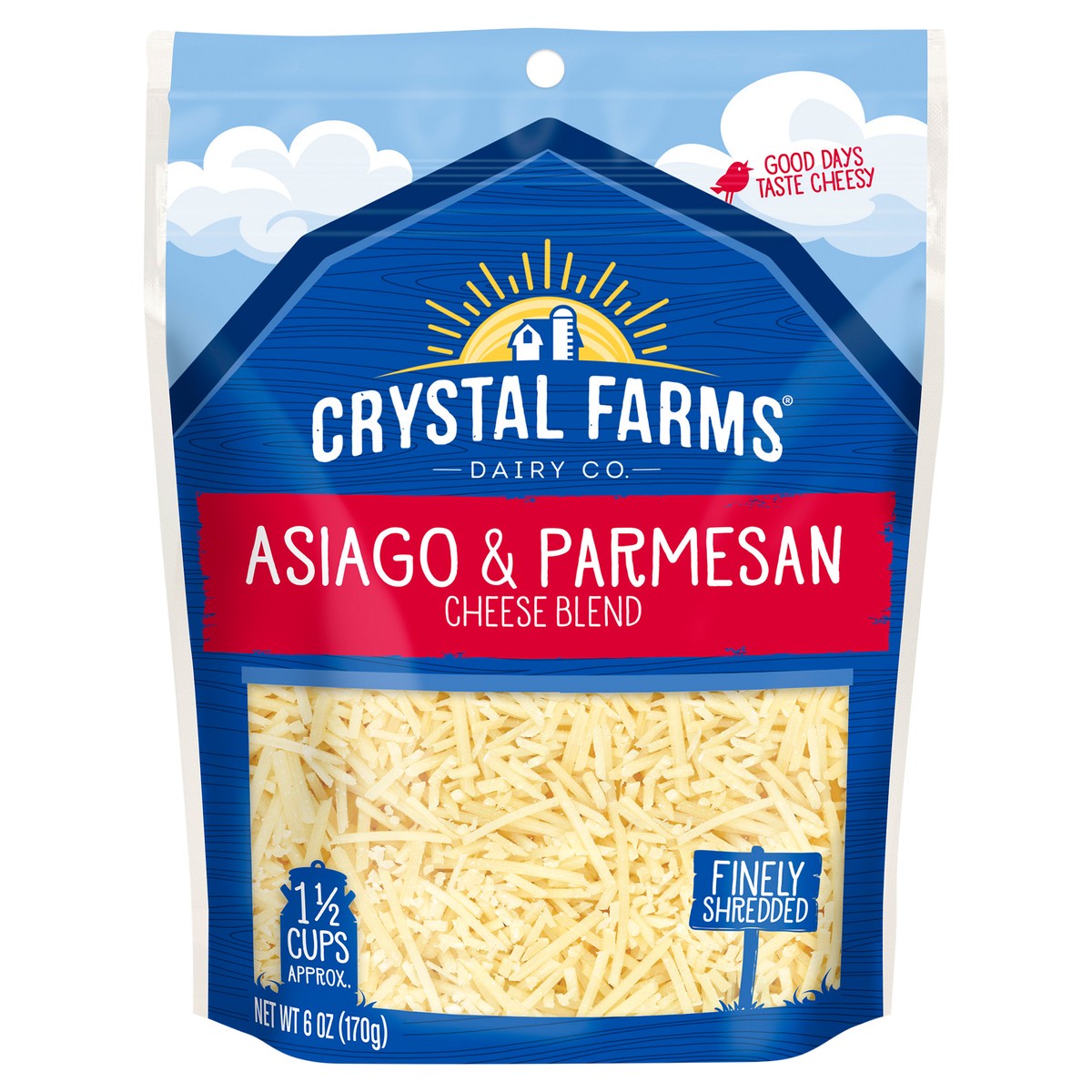 slide 1 of 1, Crystal Farms Finely Shredded Cheese, 6 oz