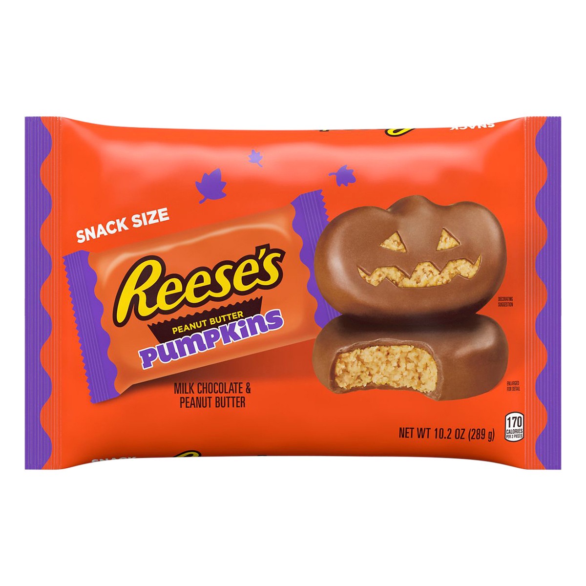 slide 1 of 3, Reese's Snack Size Milk Chocolate & Peanut Butter Peanut Butter Pumpkins Snack size. 10.2 oz, 10.2 oz