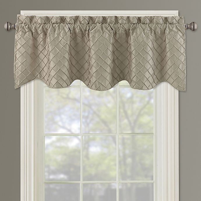 slide 1 of 3, Bella Pin Tuck Diamond Window Valance - Linen, 1 ct