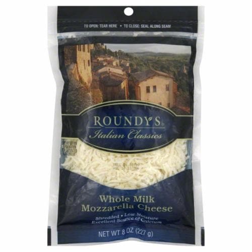 slide 1 of 1, Roundy's Roundys Shredded Whole Milk Mozzarella Cheese, 8 oz