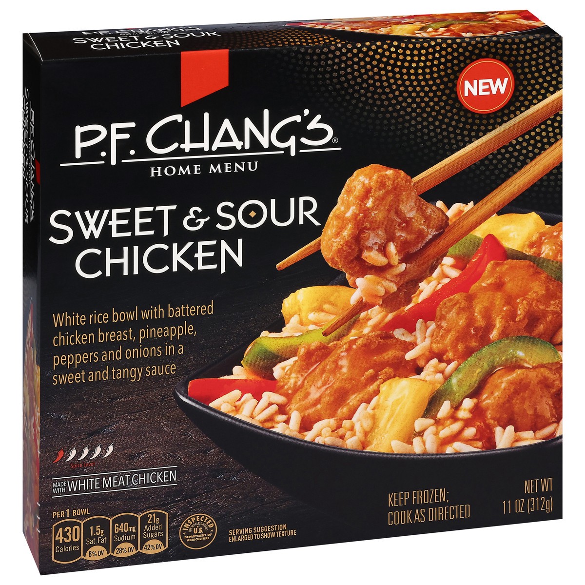 slide 7 of 12, P.F. Chang's Home Menu, Sweet and Sour Chicken Bowl, Frozen Meal, 11 oz., 11 oz