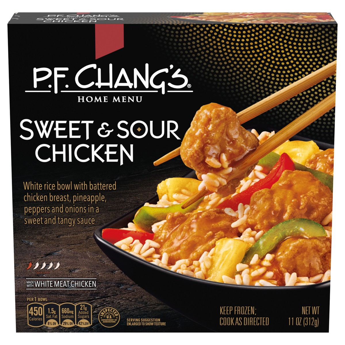 slide 1 of 12, P.F. Chang's Home Menu, Sweet and Sour Chicken Bowl, Frozen Meal, 11 oz., 11 oz