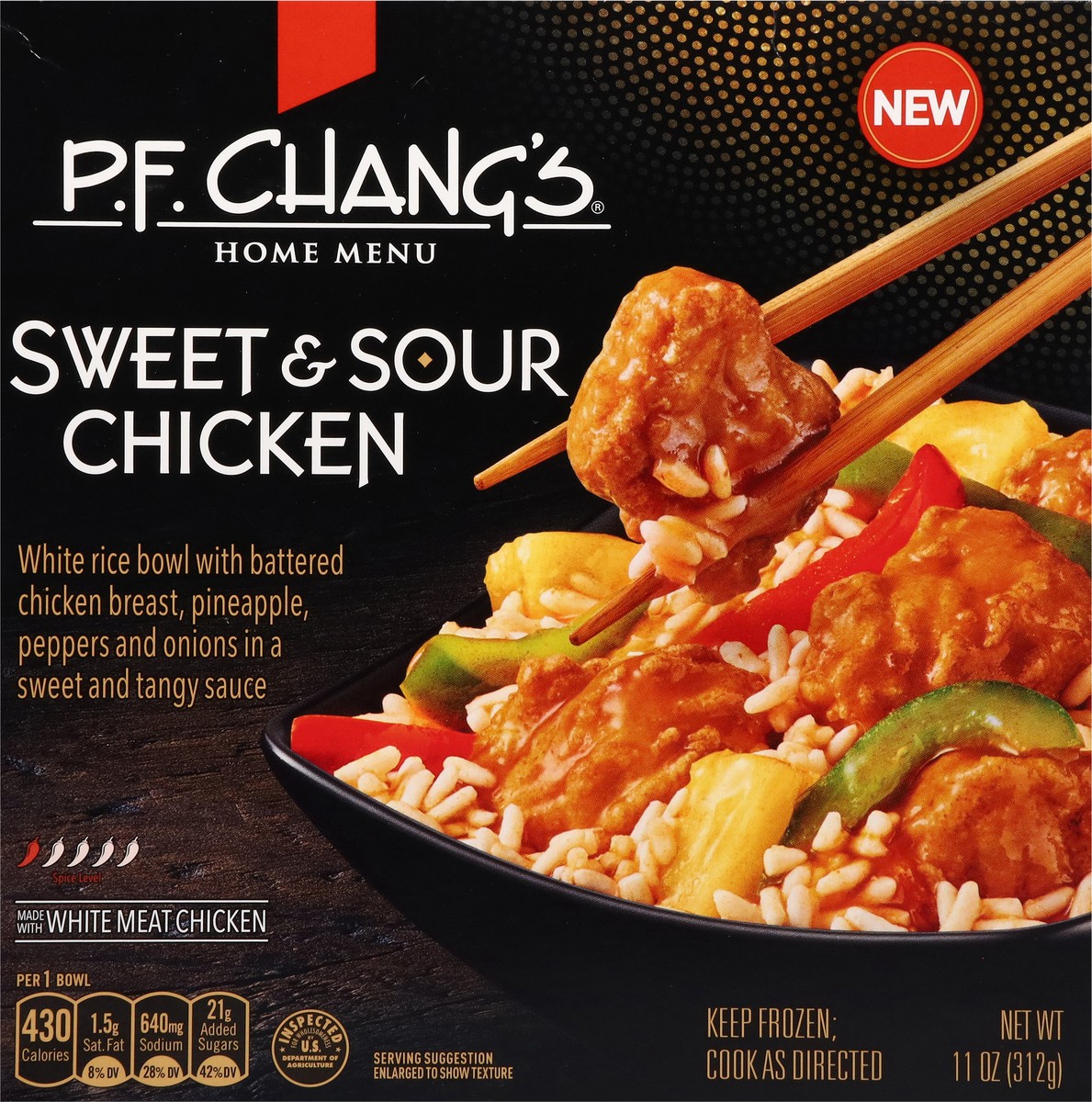 slide 8 of 12, P.F. Chang's Home Menu, Sweet and Sour Chicken Bowl, Frozen Meal, 11 oz., 11 oz