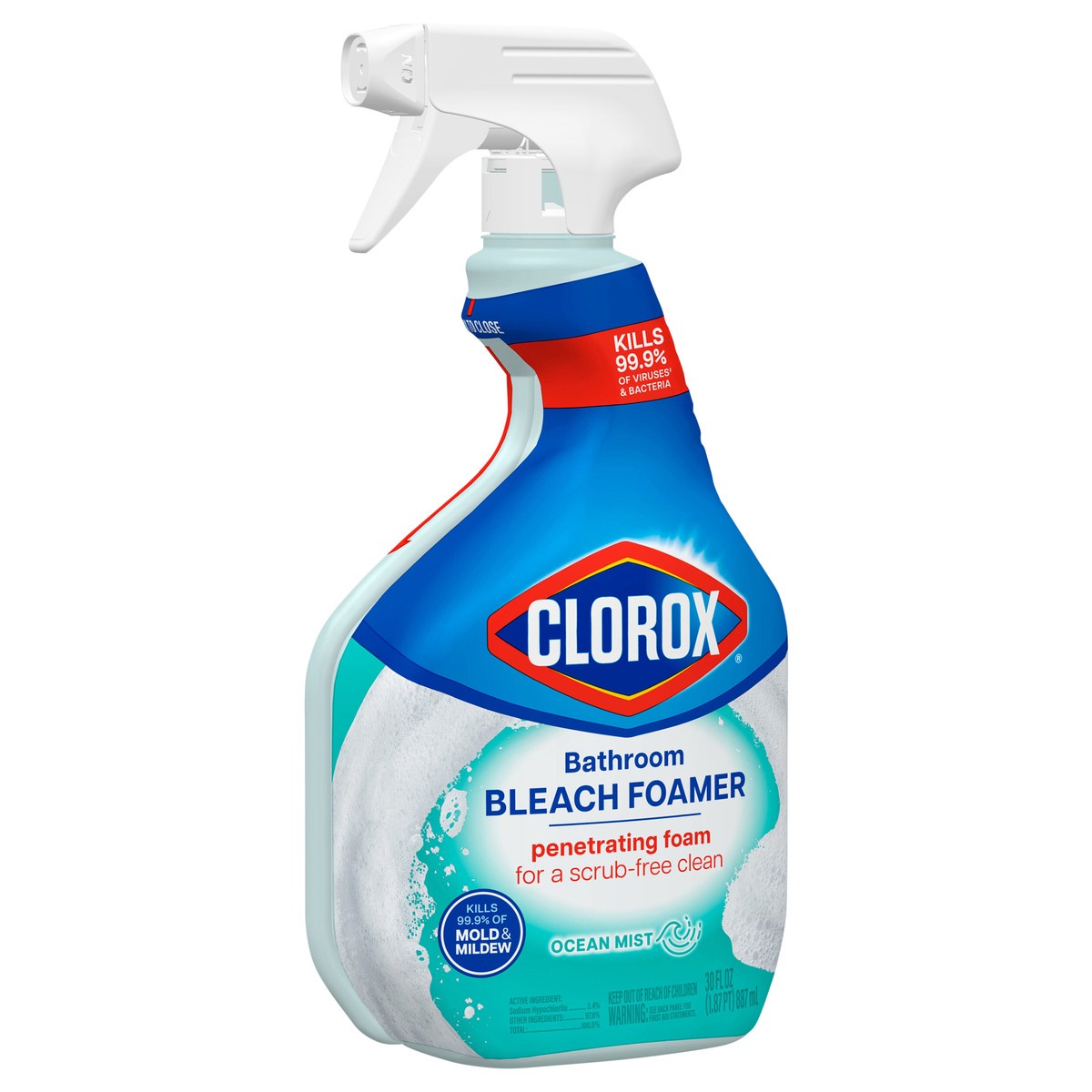 slide 1 of 87, Clorox Bathroom Foamer with Bleach, Spray Bottle, Ocean Mist, 30 Fluid Ounces, 30 fl oz