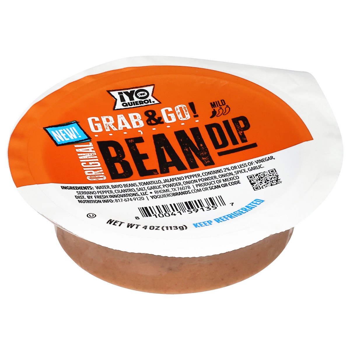 slide 12 of 12, ¡Yo Quiero! Grab & Go! Mild Original Bean Dip 4 oz, 4 oz