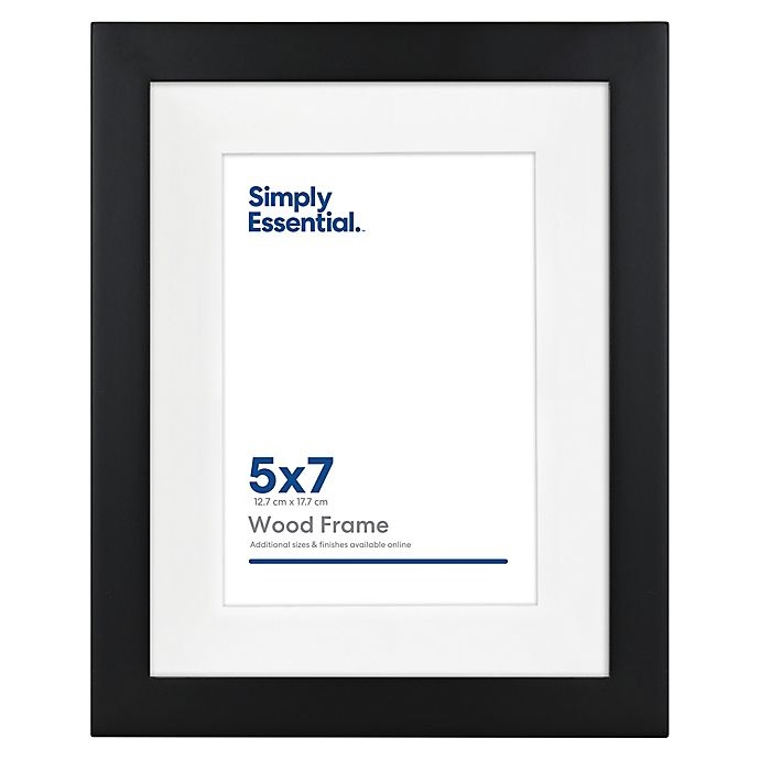 slide 1 of 2, Simply Essential Gallery Matted Wood Picture Frame - Black, 5 in x 7 in