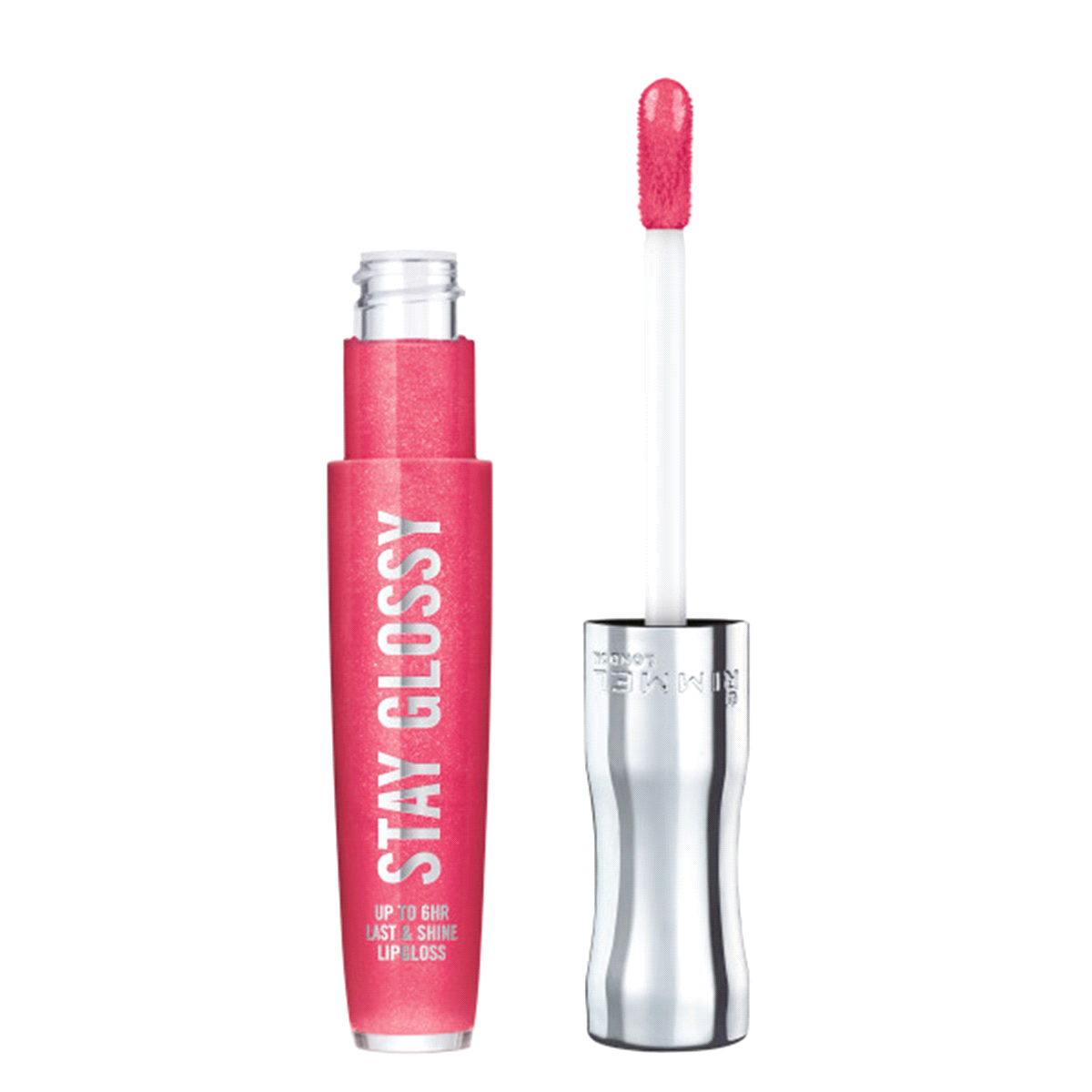 slide 1 of 5, Rimmel Stay Glossy Lip Gloss Ready To Flamingle, 0.18 fl oz