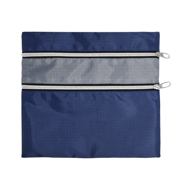 slide 1 of 1, Office Depot Brand 2-Zipper Roll-Up Pencil Pouch, 9'' X 10'', Blue/Gray, 9 in