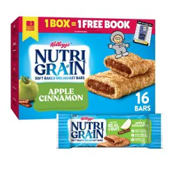 Nutri-Grain Breakfast Bars, Made with 10g Whole Grains, Snack Bars, Apple Cinnamon, 20.8oz Box, 16 Bars