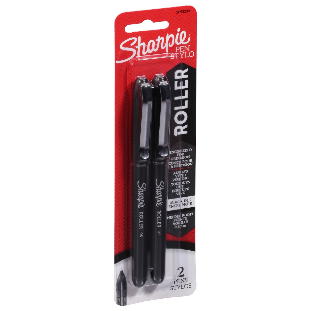 slide 2 of 9, Sharpie Roller 05Mm Pen Stylos Black, 2 ct