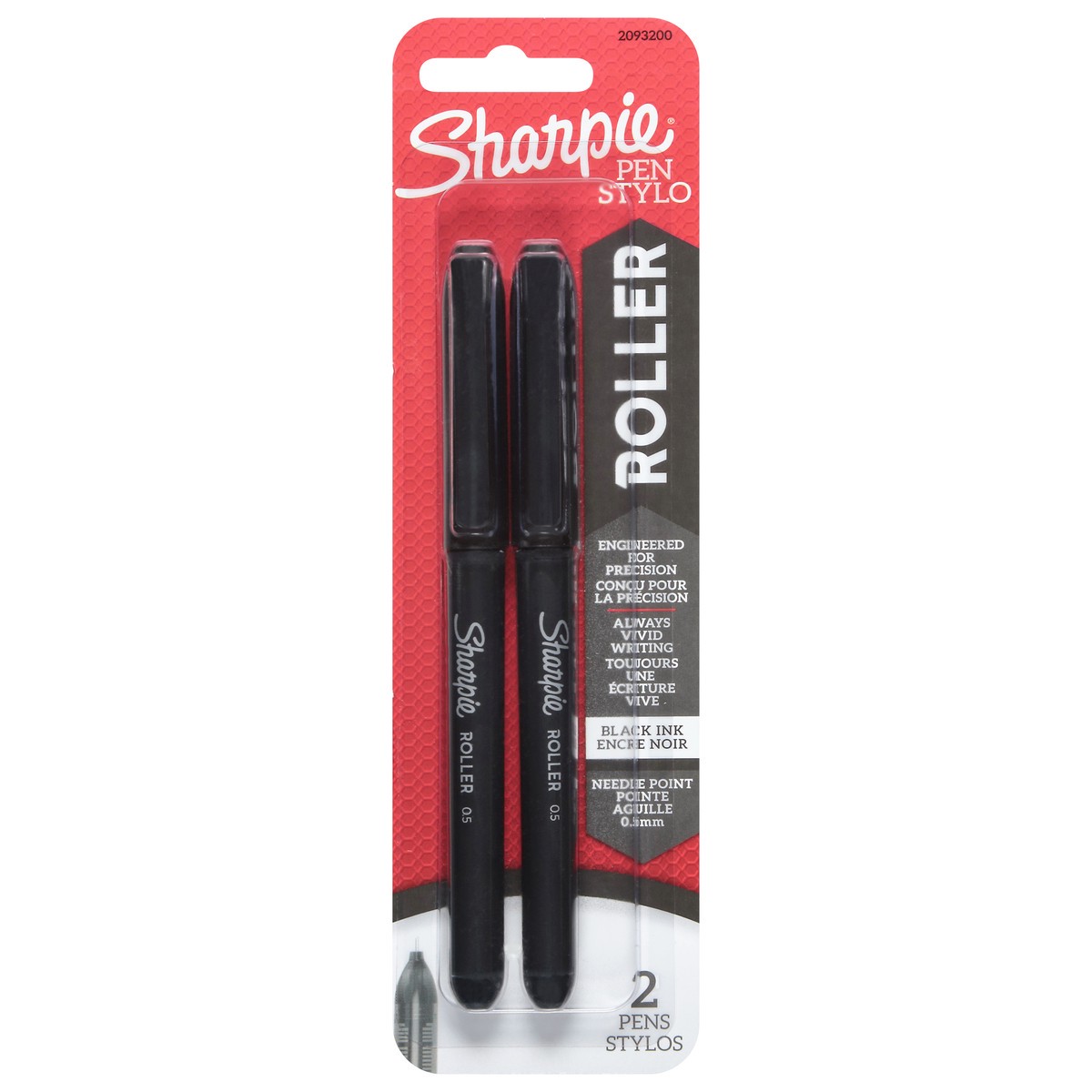 slide 1 of 9, Sharpie Roller 0.5 mm Black Ink Pens 2 ea, 2 ct