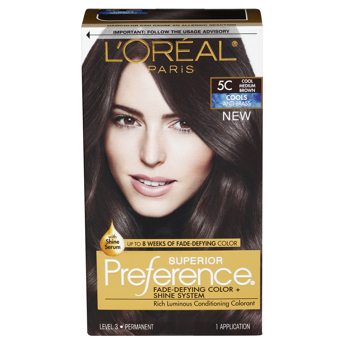 slide 1 of 1, L'Oréal Superior Preference Hair Color Cools Anti-Brass 5C Cool Medium Brown, 1 ct