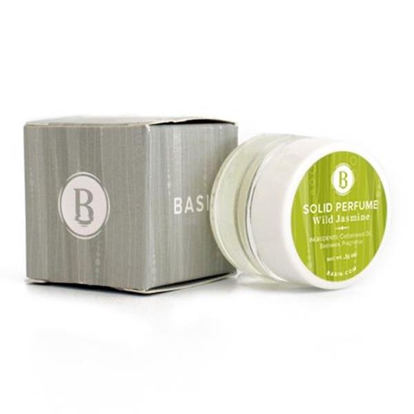 slide 1 of 1, Basin Solid Perfume Wild Jasmine, 0.35 oz