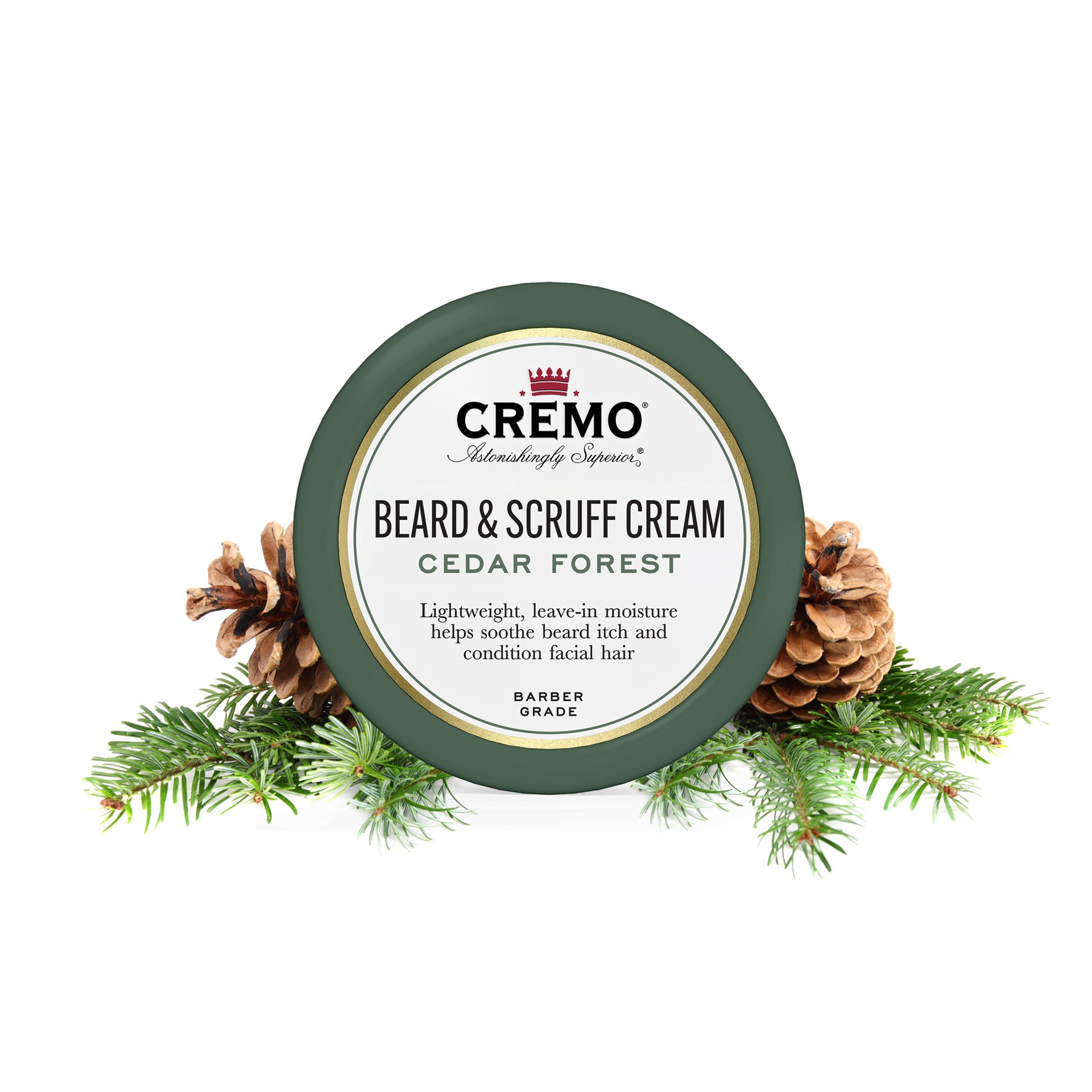 slide 2 of 7, Cremo Astonishingly Superior Cedar Forest Scent Bread & Scruff Cream 4 oz, 4 oz