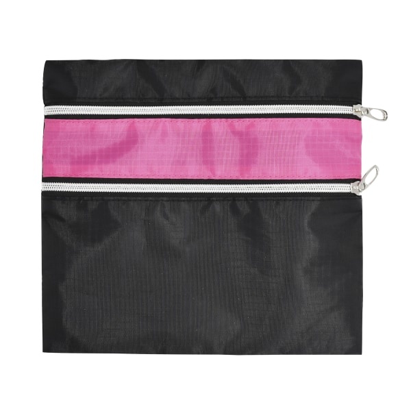 slide 1 of 1, Office Depot Brand 2-Zipper Roll-Up Pencil Pouch, 9'' X 10'', Black/Pink, 9 in