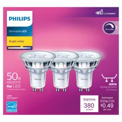 Philips 4-Watt (50-Watt) MR16 Dimmable LED Light Bulbs