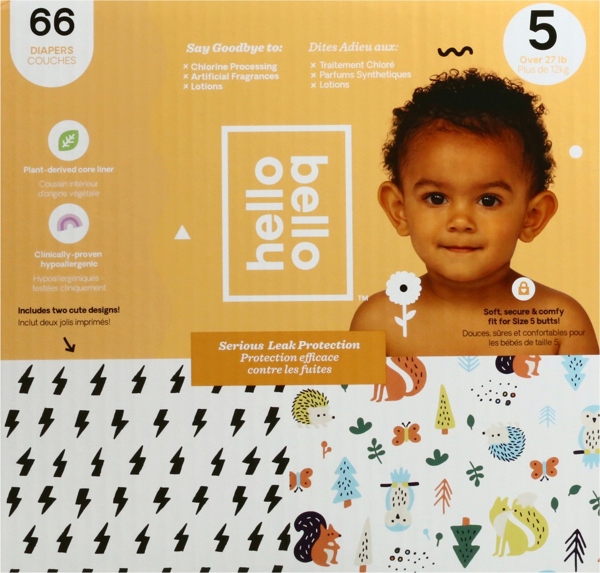 slide 6 of 9, Hello Bello 5 (Over 27 lb) Diapers 66 ea, 66 ct