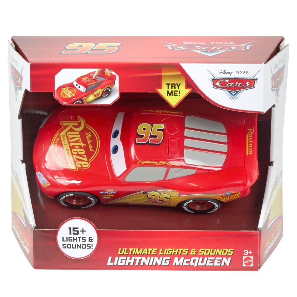 slide 1 of 1, Mattel Disney Ultimate Lights Sounds Lightning Mcqueen Pixar Cars, 1 ct