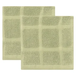 Room & Retreat 2pk Solid Dish Cloth Eucalyptus, 12 in x 12 in
