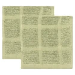 Room & Retreat 2pk Solid Dish Cloth Eucalyptus, 12 in x 12 in