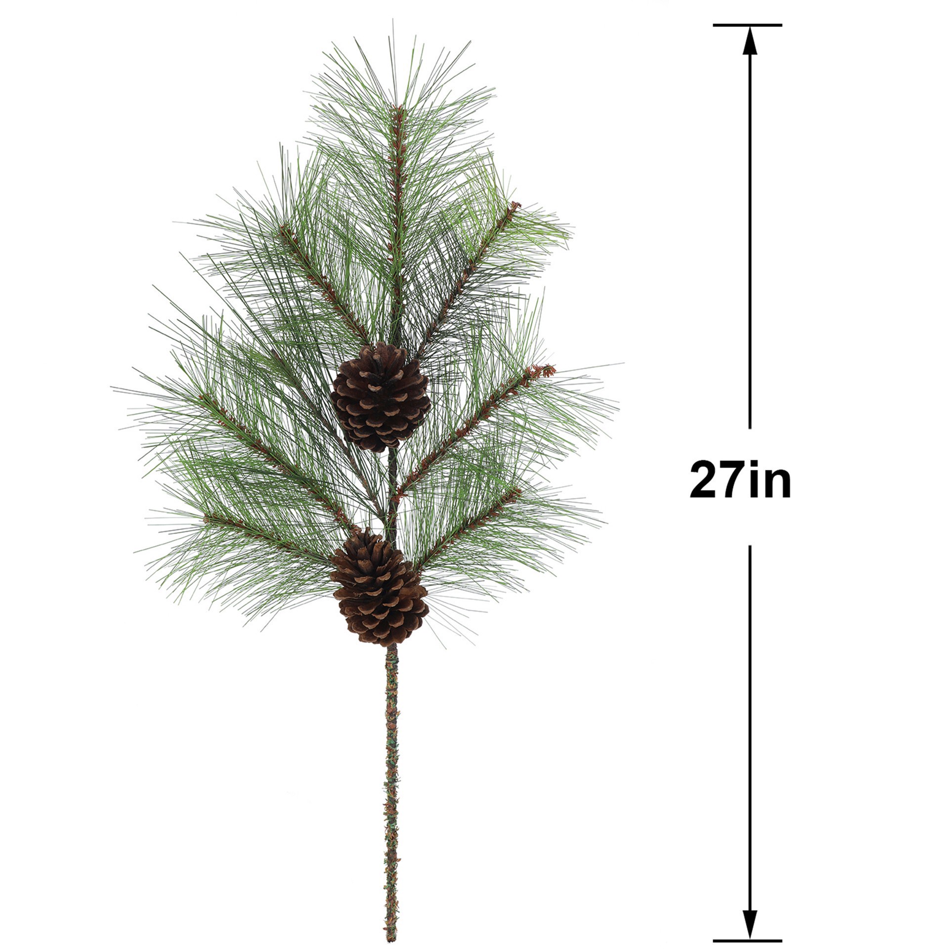 slide 3 of 3, 27" Needle Pine & Pinecone Stem By Ashland, 12 in x 4 in x 27 in