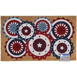 Destination Holiday Patriotic Fans Coir Mat
