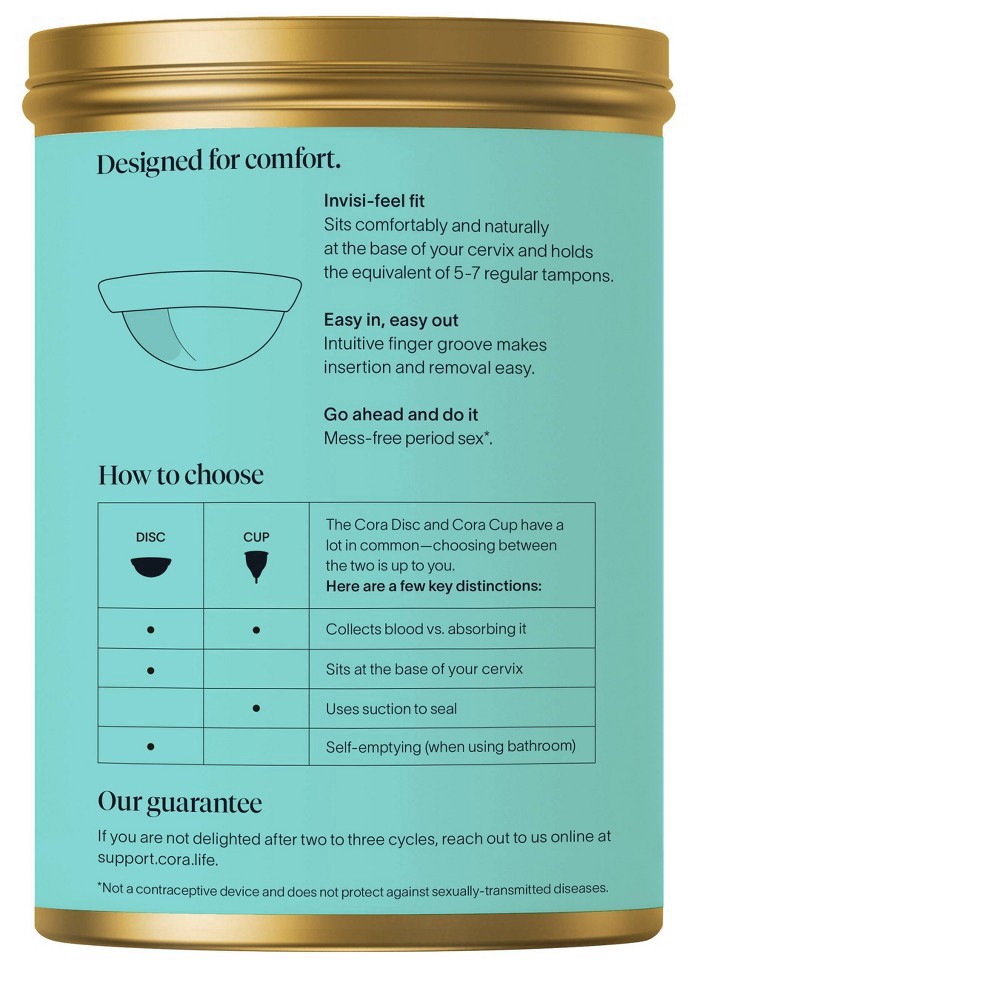 slide 9 of 11, Cora Reusable Menstrual Disc - 1ct, 1 ct