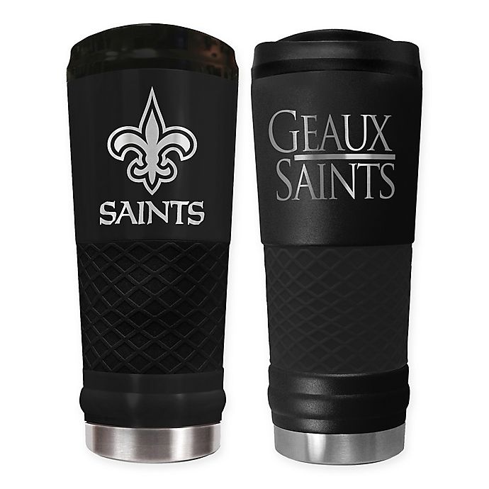 slide 1 of 1, NFL New Orleans Saints Powder Coated Stealth Draft Tumbler, 24 oz