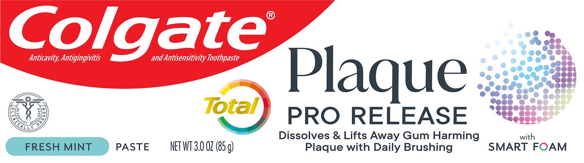 slide 7 of 7, Colgate Total Plaque Pro Release Fresh Mint Toothpaste, 3 Oz Tube, 3 oz