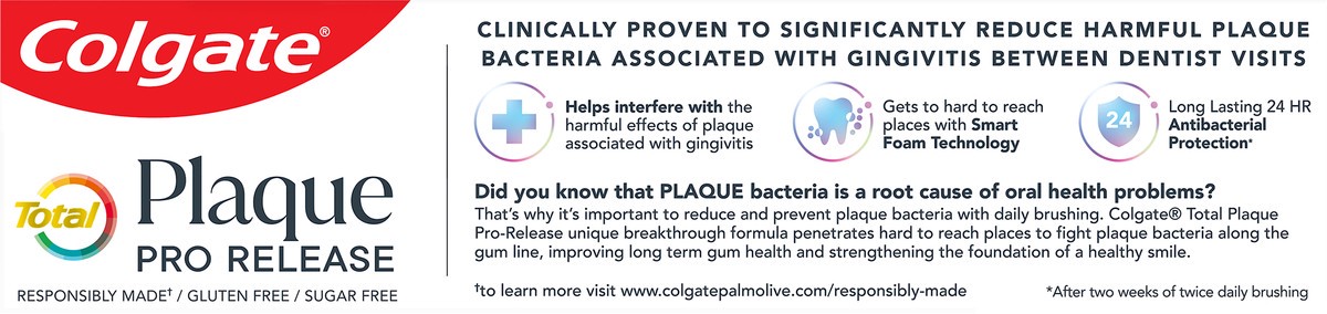 slide 6 of 7, Colgate Total Plaque Pro Release Fresh Mint Toothpaste, 3 Oz Tube, 3 oz