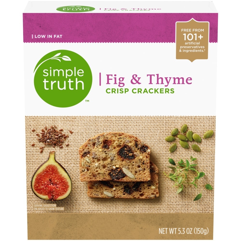 slide 1 of 1, Simple Truth Fig & Thyme Crisp Crackers, 5.3 oz