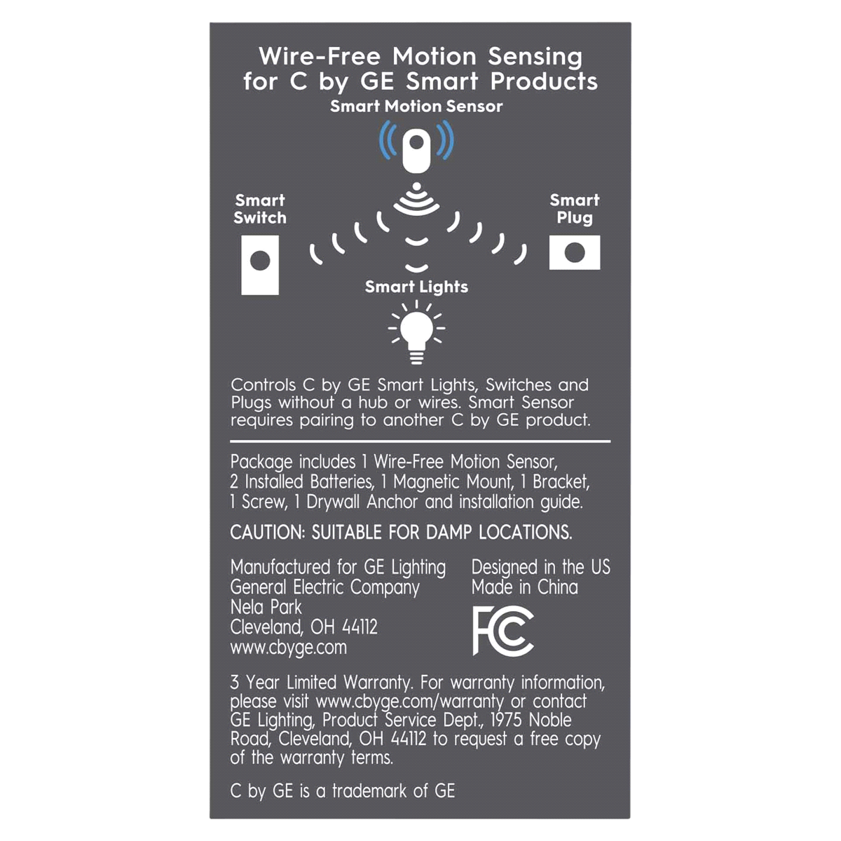 slide 5 of 5, GE Cync Wire-Free Smart Motion Sensor, White, 1 ct