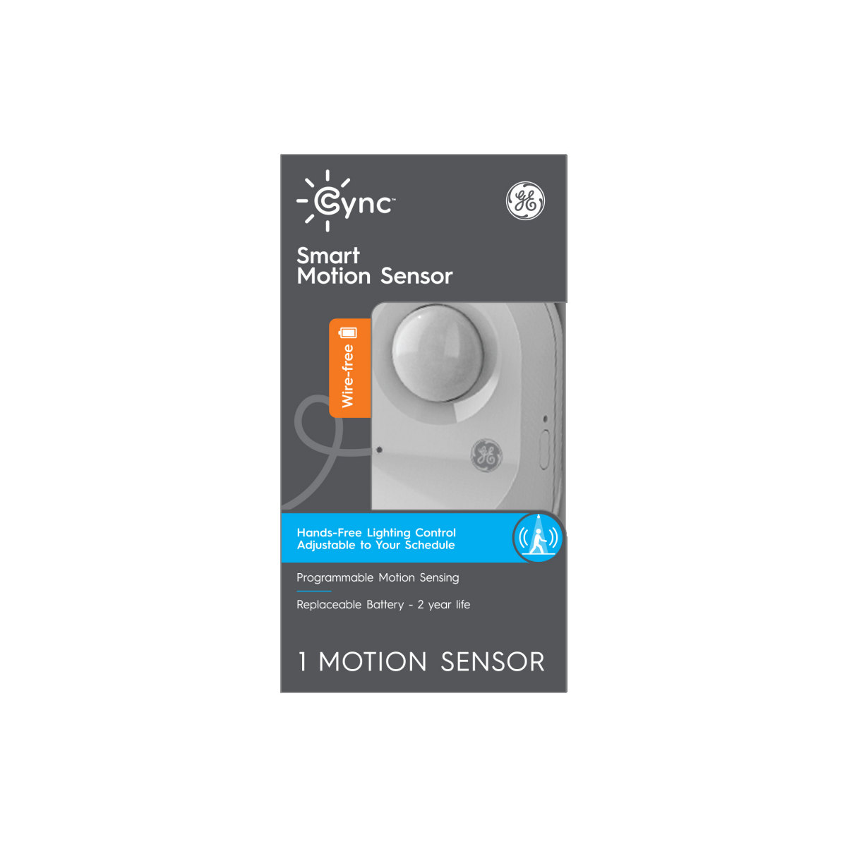 slide 1 of 5, GE Cync Wire-Free Smart Motion Sensor, White, 1 ct