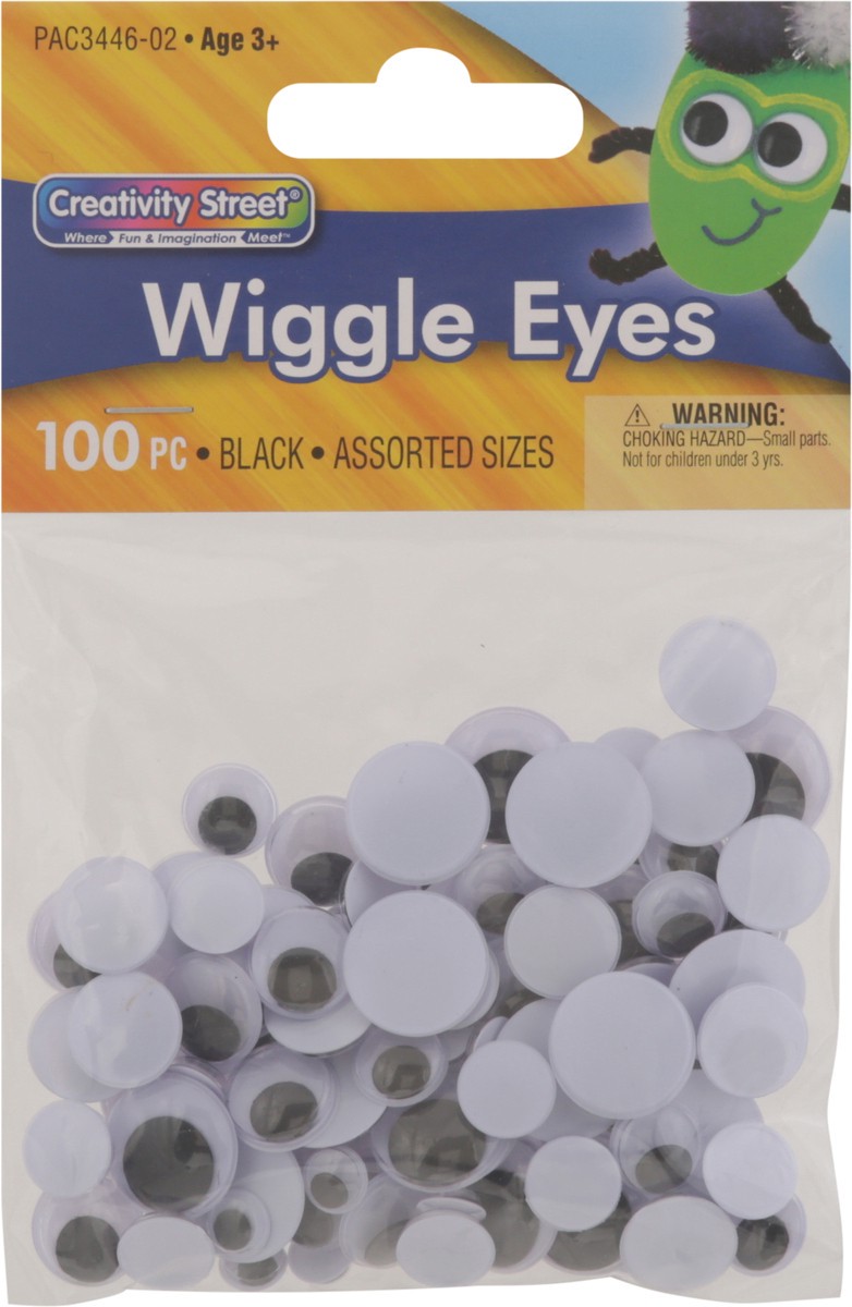 slide 9 of 11, Creativity Street Wiggle Eyes, Black, Assorted Sizes, 100 Pieces, 100 pc