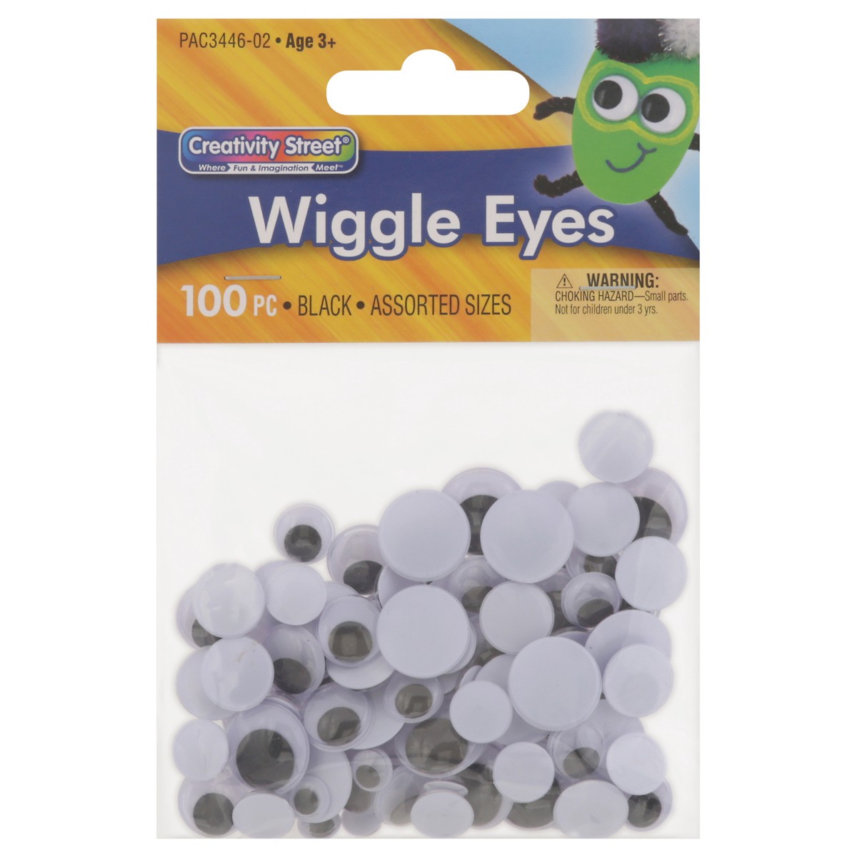 slide 5 of 11, Creativity Street Wiggle Eyes, Black, Assorted Sizes, 100 Pieces, 100 pc