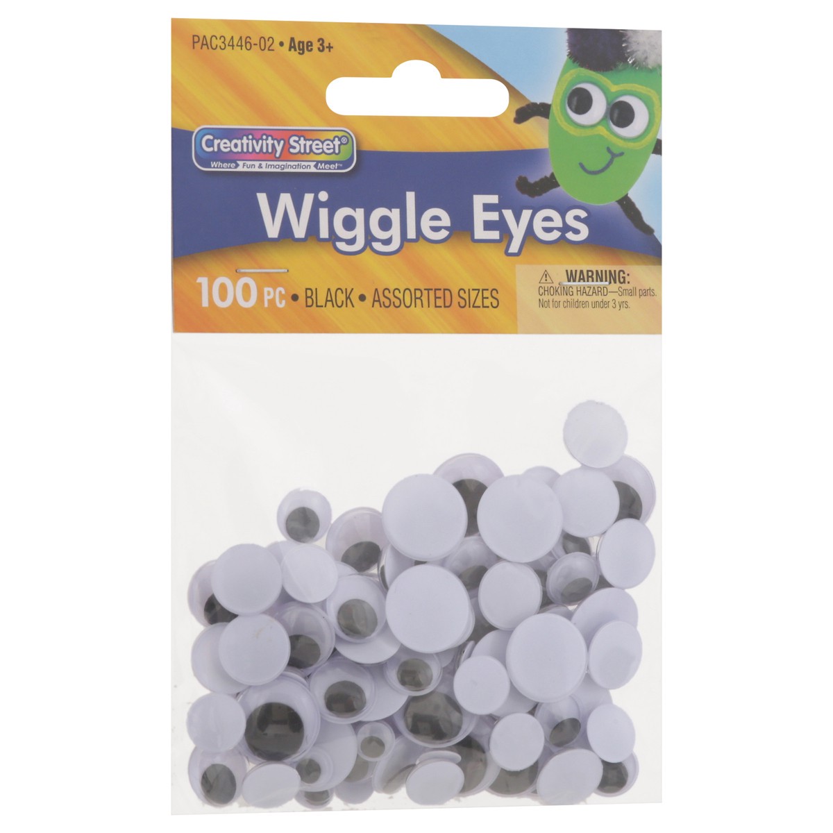 slide 3 of 11, Creativity Street Wiggle Eyes, Black, Assorted Sizes, 100 Pieces, 100 pc