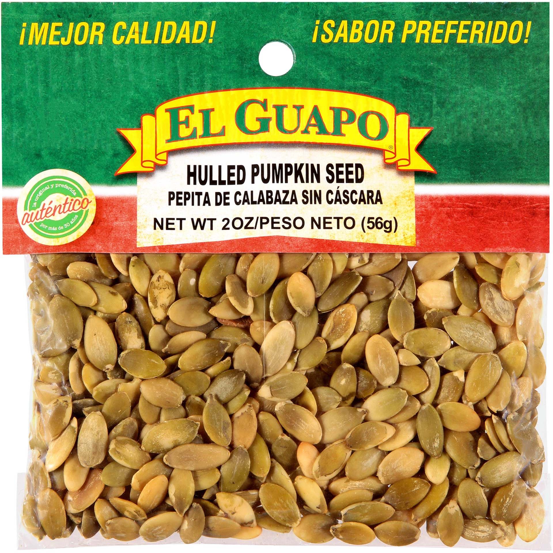 slide 1 of 5, El Guapo Hulled Pumpkin Seed (Pepita de Calabaza Sin Cascara), 2 oz, 2 oz