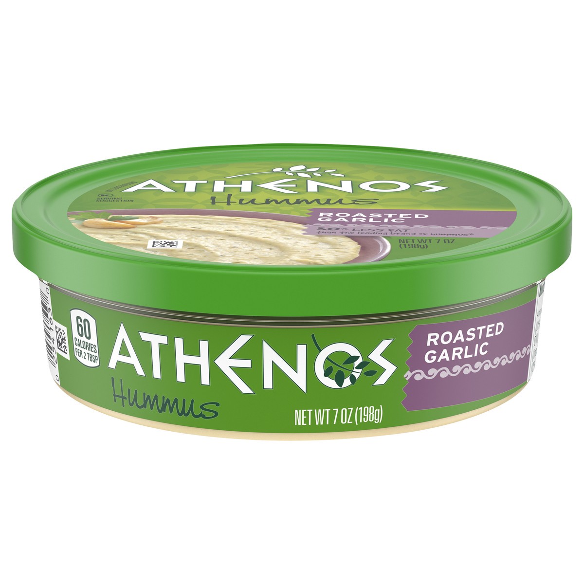 slide 1 of 11, Athenos Roasted Garlic Hummus, 7 oz Tub, 7 oz