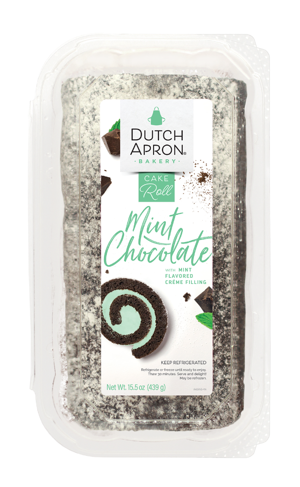 slide 1 of 1, Dutch Apron Bakery Chocolate With Mint Creme Filling Cake Roll, 15.5 oz