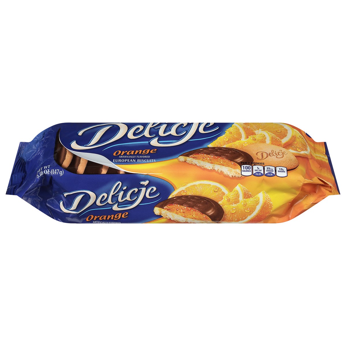 slide 1 of 9, Delicje European Orange Biscuits 5.18 oz, 5.18 oz