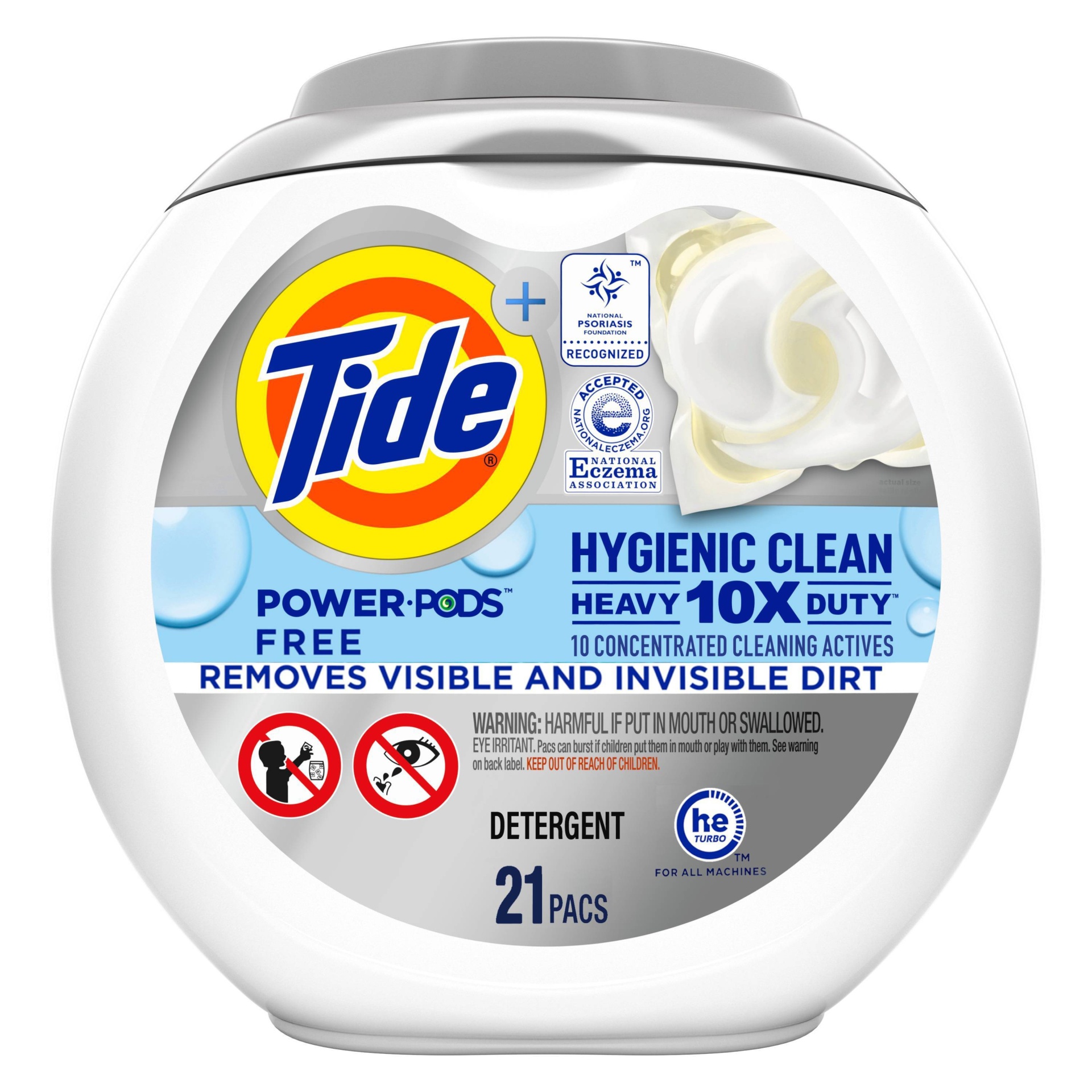 slide 1 of 9, Tide Hygienic Clean Unscented Heavy Duty Power PODS Laundry Detergent - 21ct/35oz, 21 ct