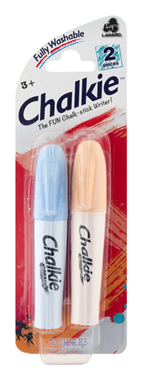 slide 1 of 1, Chalkie Chalk Stick Writer Fully Washable Outdoor, 2 ct