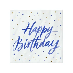 Hallmark Party Blue Happy Birthday Large Napkins Pack