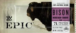 Epic Uncured Bacon + Cranberry Bison Bar 1.3 oz Shrinkwrapped