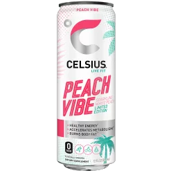 CELSIUS Limited Edition Sparkling Peach Vibe Dietary Supplement Sports Drink