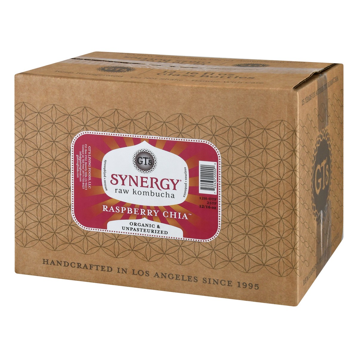 slide 3 of 8, GT's Synergy Raw Raspberry Chia Kombucha 12 ea, 12 oz